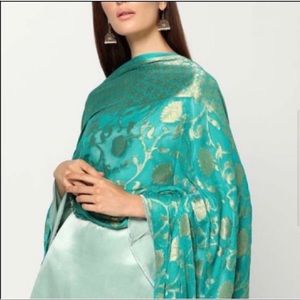 Silk banarsi Gharara in Mint